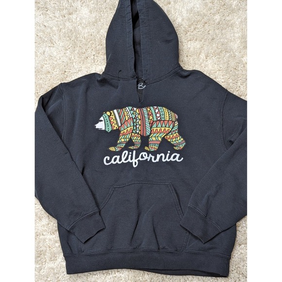 Bowery Supply Men's Hoodie black California Republic Sweatshirt Size medium - Picture 1 of 4